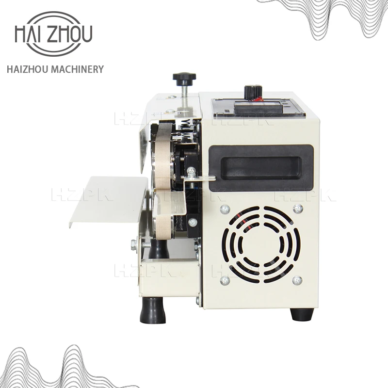 Haizhou mini máquina de selagem de banda contínua para impressão de data e codificação de saco plástico mesa tamanho pequeno FR-400 - Image 4