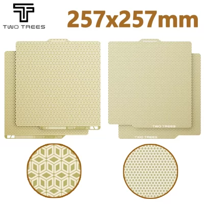 TWOTREES-Honeycomb Cube Spring Steel Sheet, Texturizado PEI Build Plate, Laboratório Bamboo, Impressora 3D Pei Sheet, 257x257mm, Novo