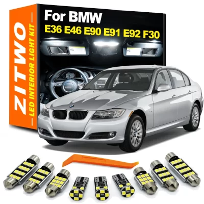 Completo canbus lâmpada led interior cúpula porta de leitura kit de luz de bagagem para bmw série 3 e36 e46 e90 e91 e92 e93 f30 f31 1992-2018