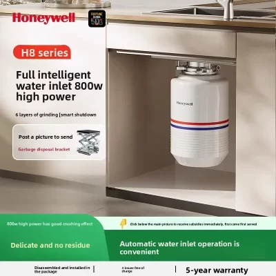 Triturador automático de resíduos alimentares H8PROMAX Moedor de lixo de cozinha com entrada automática de água