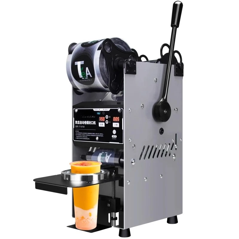 Máquina seladora de bebidas de copo 220V Máquina seladora de loja de chá de leite semiautomática comercial