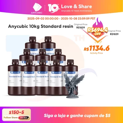 Anycubic 10kg 405nm resina uv lcd impressora 3d alta precisão resina fotossensível material de impressão resina padrão para fóton mono