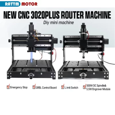 [Estoque BR] 500W 220V CNC 3020 Plus Roteador Controle GBRL para Guia Linear de MDF Acrílico de Metal com Controle de Toque de 2,8 polegadas