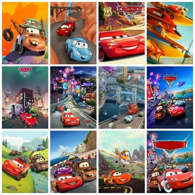 Disney diy pintura diamante carros 2023 quadrado completo broca redonda relâmpago mcqueen ponto cruz bordado dos desenhos animados mosaico arte da parede