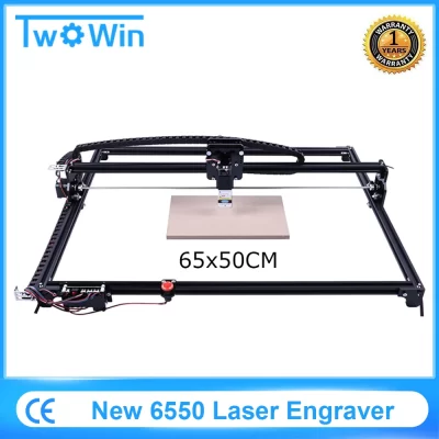 Novo 6550 20w máquina de gravura do laser 12v 5a cnc 2-axis gravador do laser máquina de escultura 15w laser 65*50cm com parada de emergência