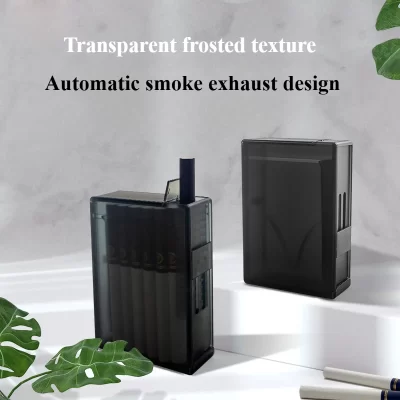 Abs fosco caixa de cigarro 20 pacote criativo semi-transparente caixa de cigarro automática automaticamente pop aberto acessórios para fumar