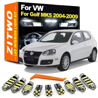 Zitwo 14 pçs completo led interior cúpula pé placa kit de luz para vw volkswagen golf mk5 5 v gti 2004 2005 2006 2007 2008 2009