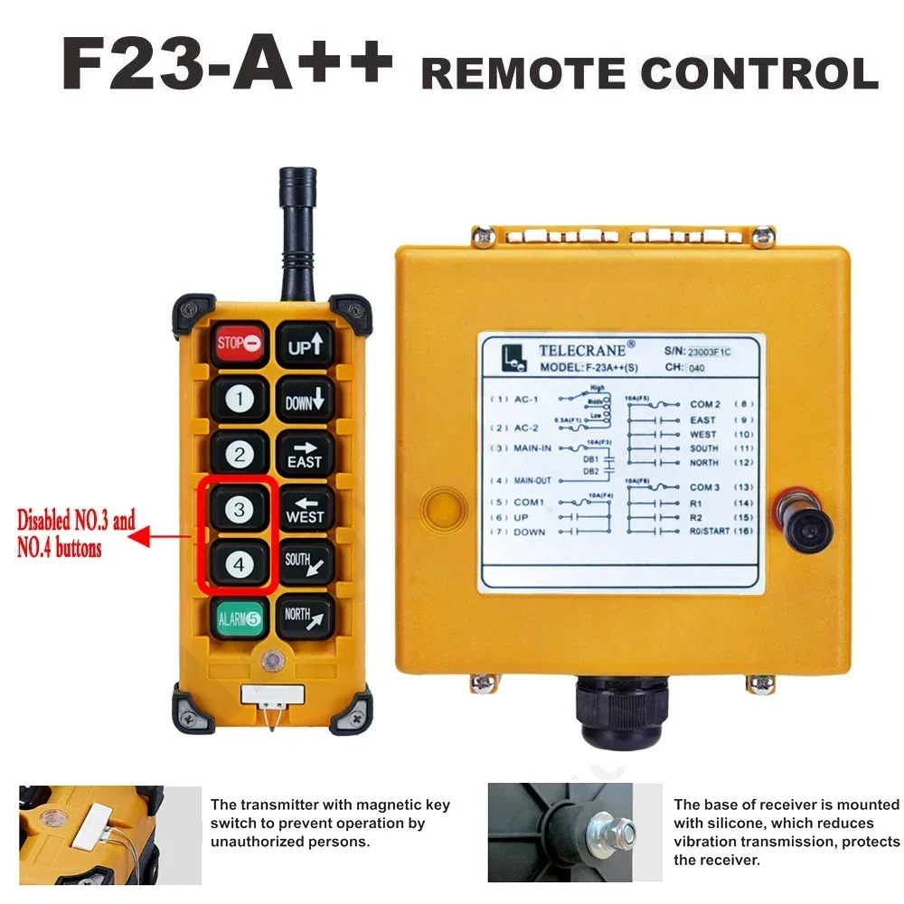 Industrial Remote Controller F23-A++/F23-BB 18-65V 65-440V 1/2 Transmitters 1 Receiver Electric Hoist Wireless Switches - Image 2