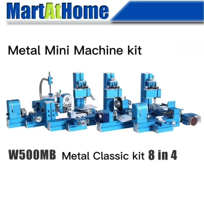 Kit de mini máquina Xendoll Professional 24W 8 em 4 W500MB - Serra de vaivém | Torneamento de madeira | Torno | Fresagem | Perfuração | Máquina de lixar AC100V ~ 240V