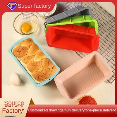 Molde retangular do bolo do silicone, alta temperatura-resistente, cozinha fácil-à-molde, bandeja do forno do cozimento, molde de pão