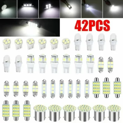 42 Pçs/set 31mm 41mm 36mm Interior Do Carro Combo LED Mapa Cúpula Porta Tronco Placa de Licença Lâmpadas Branco
