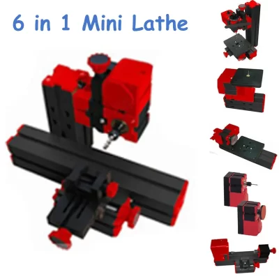 Alta qualidade diy mini máquina de torno 6 em 1, diy mini micro torno máquina ferramenta 6 em 1 para madeira e metal macio