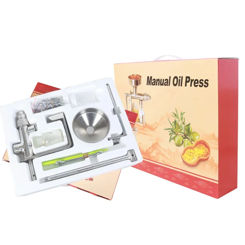 Máquina de prensagem de óleo de gergelim vegetal máquina de extração de óleo manual de aço inoxidável do agregado familiar - Image 5
