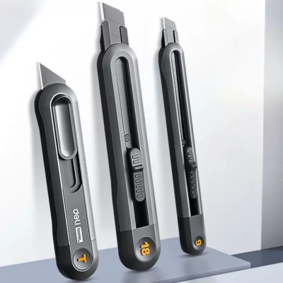 Xiaomi snap-off faca utilitária cortadores de caixa retrátil 9mm 18mm lâminas de aço de alto carbono bloqueio automático para material de escritório papelaria