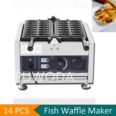 Máquina comercial de waffle de peixe, antiaderente, boca fechada, máquina de waffle de peixe, coreano, em forma de peixe, sanduíche, equipamento de bolo, venda quente