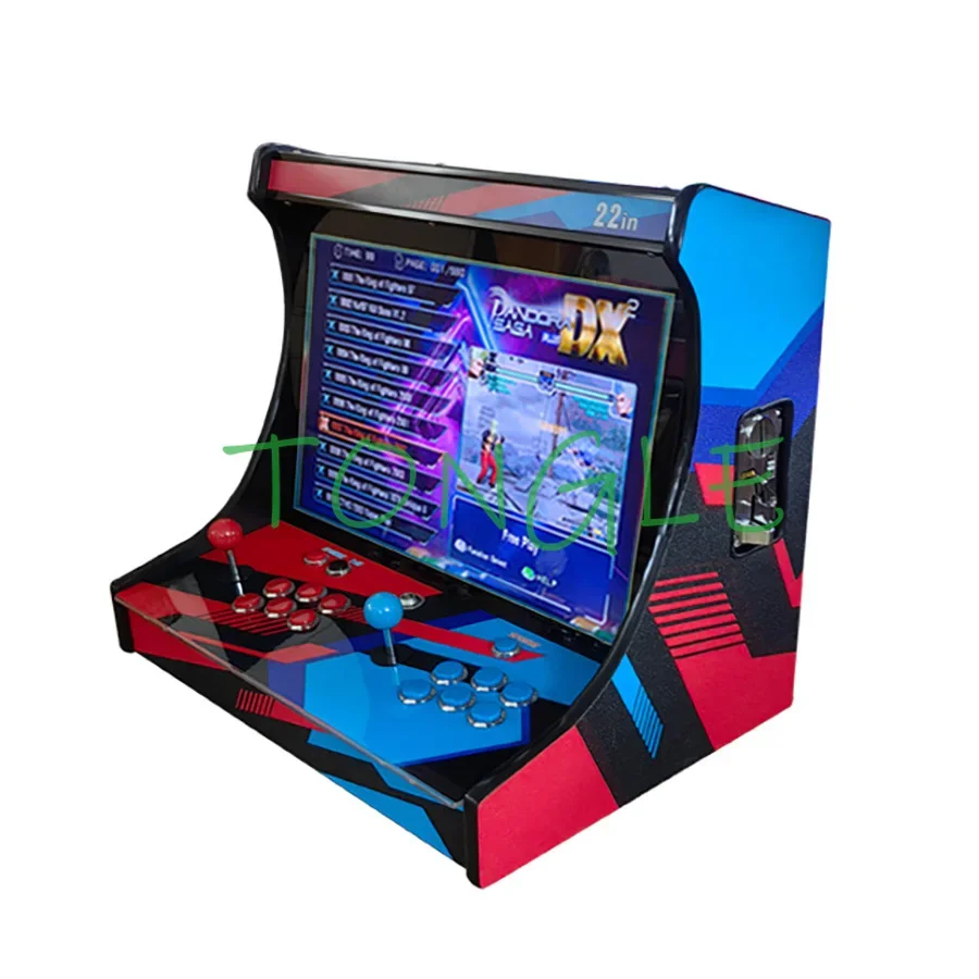 Console de videogame arcade para 2 jogadores, 22 espaços, lcd, bartop, construir com saga pandora dx 26800 em 1, aceitador de moedas, botão de joystick para tv - Image 4