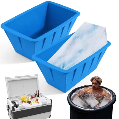 1 peça grande extra grande moldes de cubos de gelo silicone grandes moldes de cubos de gelo para banheira de mergulho frio, bandejas de cubos de gelo reutilizáveis para freezer