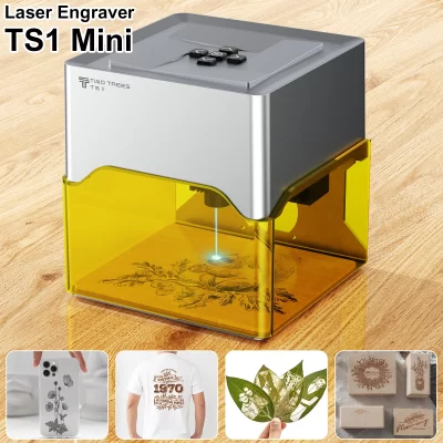 Twotrees mini gravador a laser diy máquina bluetooth 3w laser pintado cão tag papel couro madeira plástico logotipo cnc máquina
