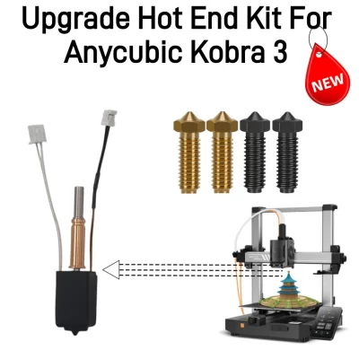 Hotend atualizado para anycubic kobra 3 combo kit de extremidade quente bocal de aço endurecido de latão para anycubic kobra3 cabeça de impressão de impressora 3d