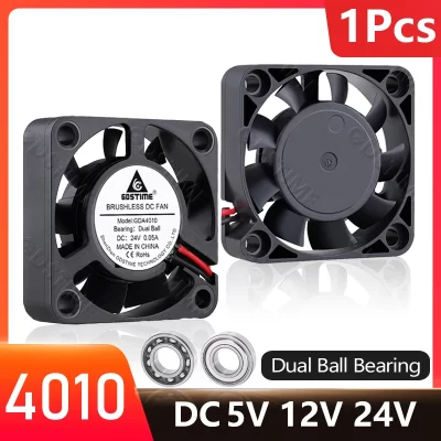 Gdtime 40mm usb cooler dc 5v 12v 24v 40x40x10mm bola dupla mini ventilador de refrigeração 4010 ventilador axial 40mm para impressora 3d, dvr, refrigeração nas