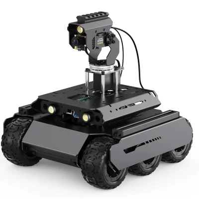 Robô UGV Rover de código aberto de 6 rodas 4WD AI, versão Pi, com módulo Pan-Tilt, controlador adota Raspberry Pi 4B / Raspberry Pi 5