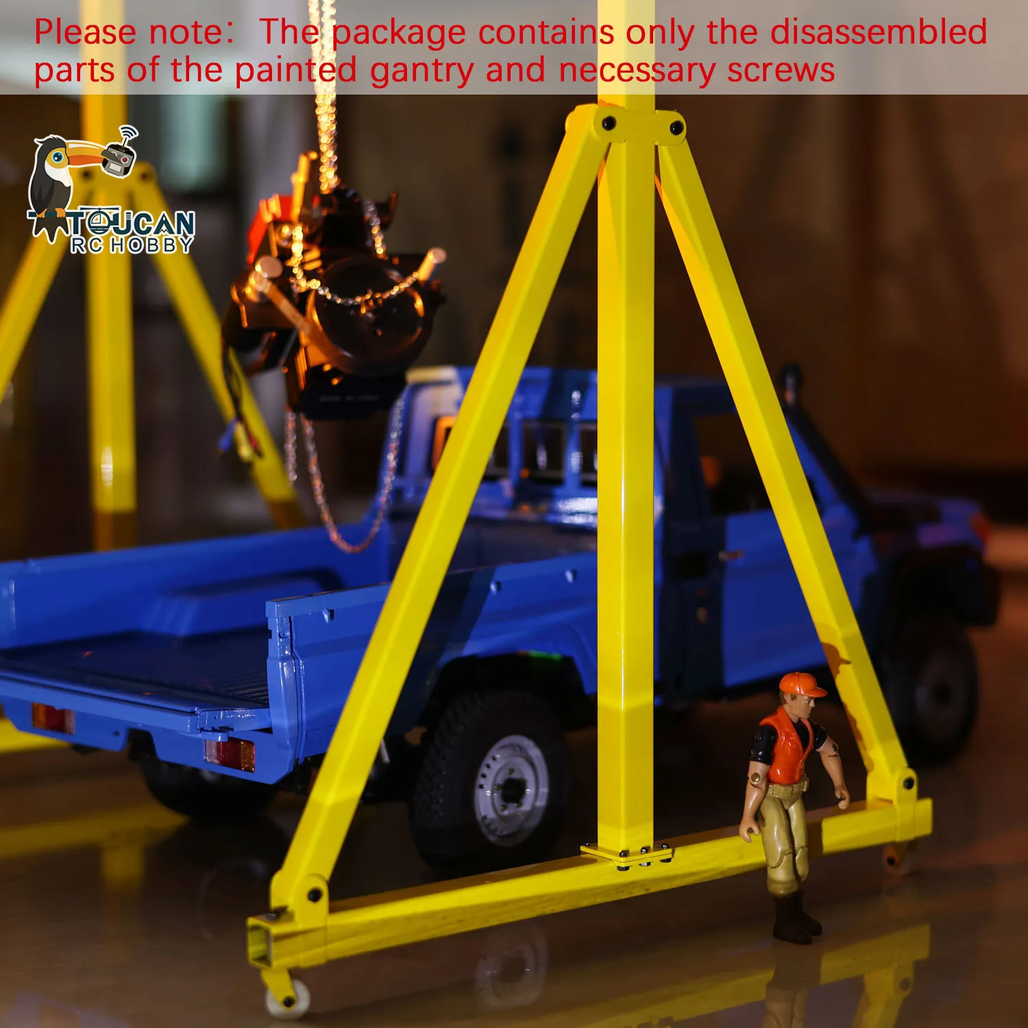 JDM Spare Painted Metal Gantry Crane, Guindaste de elevação, Kit Unassembled Part para Brinquedos RC Car Vehicle, THZH1980, Escala 1:10 - Image 6