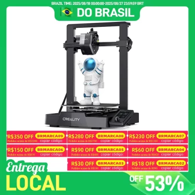 【Do Brasil】Crealidade 3D Ender 3 V3 SE Impressora 3D 250 mm/s CR Touch Auto Nivelamento FDM Impressora 3D Extrusora Direta Eixo Z Duplo