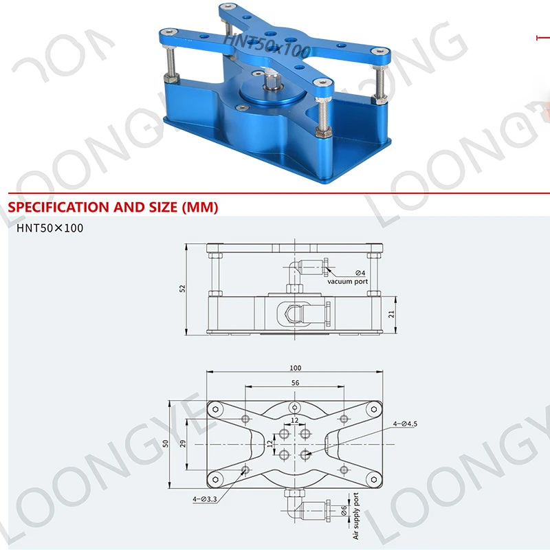 LOONGYE HNT50x100 Ventosa a vácuo sem contato Copo HNT Bernoulli Máquina de máscara sem contato Folha fotovoltaica para corte em cubos pneumático - Image 3