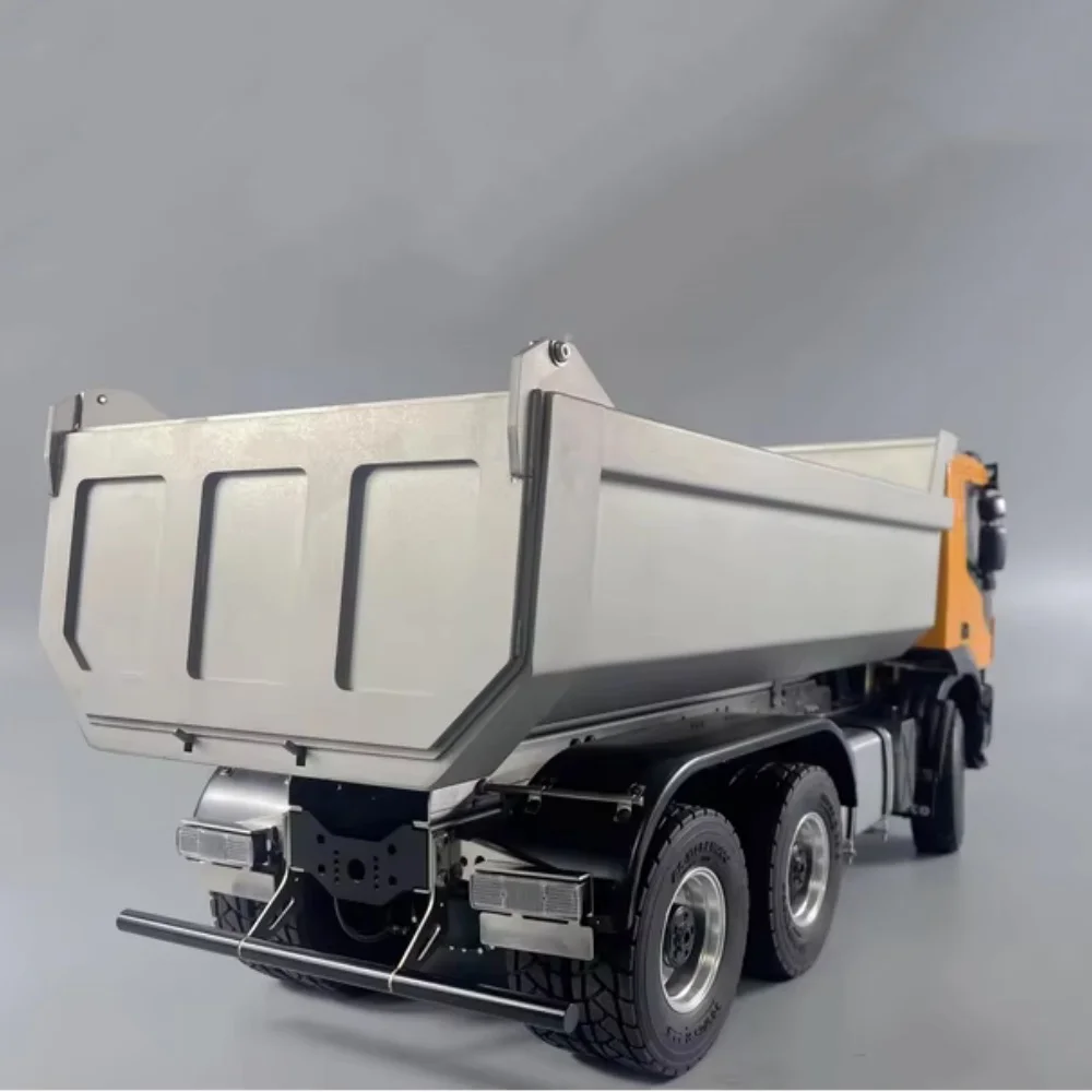 6*6 U-Shaped Bucket Stainless Steel Dump Truck For 1/14 Tamiya RC Scania 770S MAN Benz Volvo Romote Control Trailer - Image 3