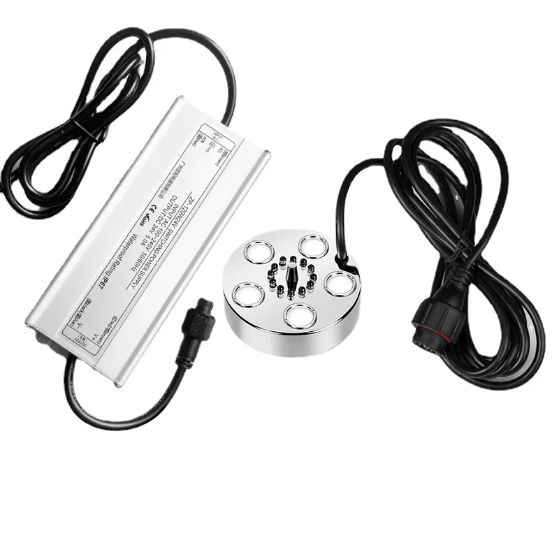 Umidificador ultrassônico de 3/5 cabeças, gerador de neblina, para fonte de água, lago, atomizador, difusor com lâmpada colorida, nebulizador