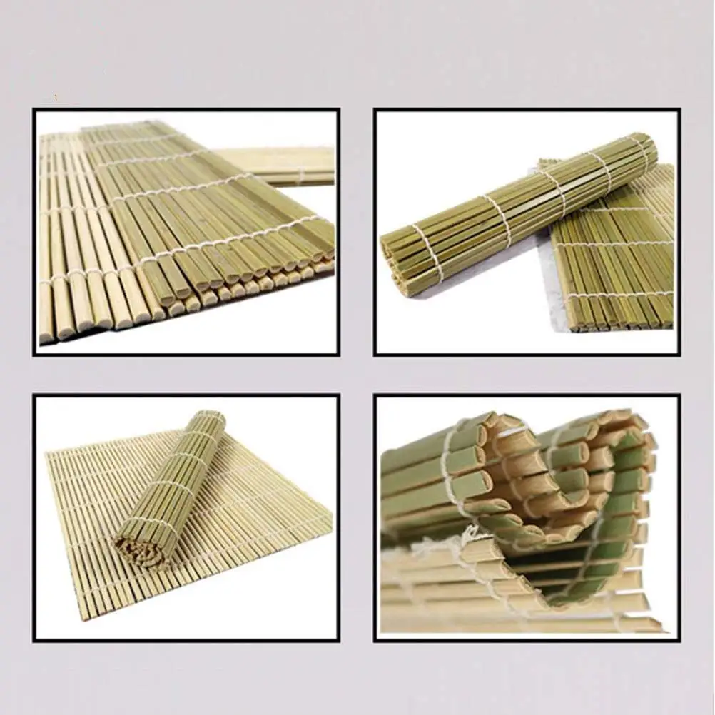 Esteira quadrada de sushi, esteira de sushi de bambu natural, esteira de rolamento de sushi de bambu verde, kit de fabricação de sushi, cego para cozinha - Image 4
