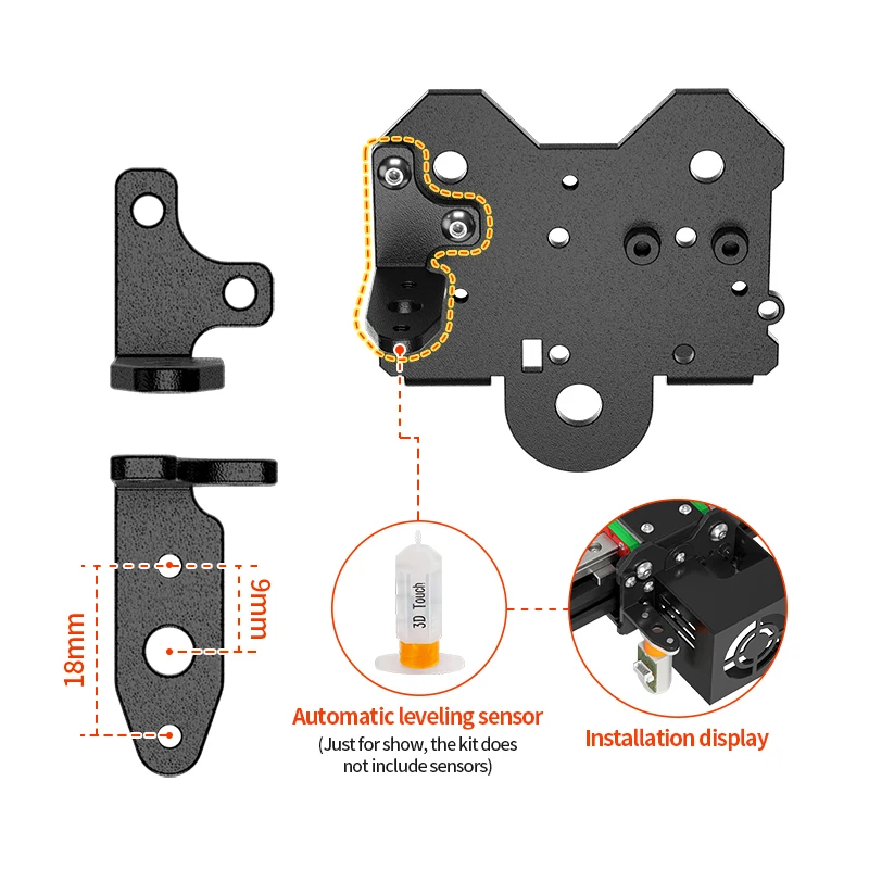 Peças de impressora 3d eixo x mk8/mk10 extrusora de trilhos lineares unidade direta ender3 kit atualização suporte backplane para ender 3/cr10 - Image 5