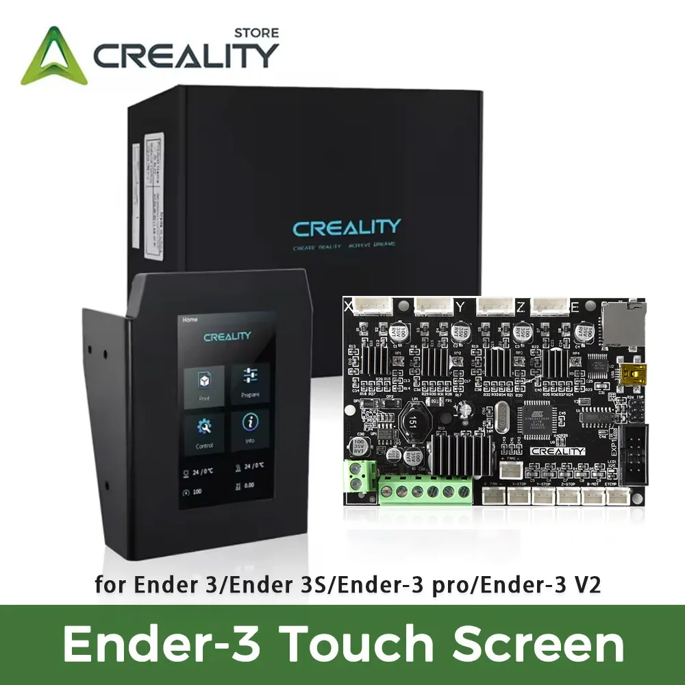 Creality Ender 3 Touch Screen Tela LCD de 4,3 polegadas com placa principal V4.2.7 para impressoras 3D Ender 3/Ender 3S/Ender-3 Pro/Ender-3 V2