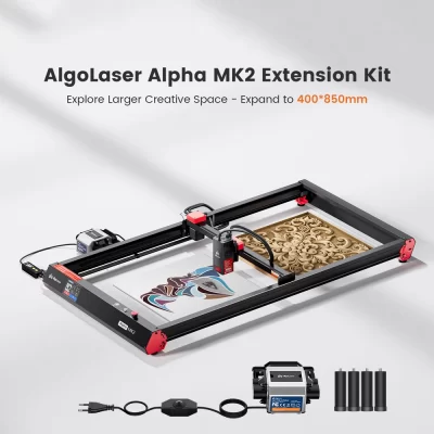 AlgoLaser Alpha MK2 20W CNC Cortador de gravador a laser de metal com bomba de ar 40*85cm Mesa Máquina de corte e gravação em madeira para DIY