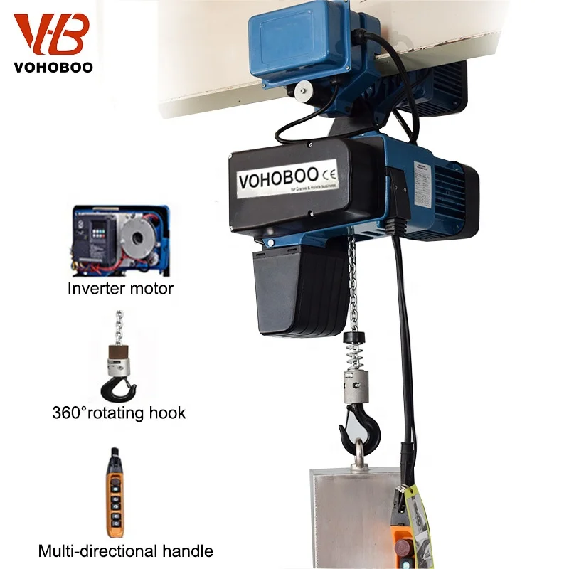 Safest Lifting European Standard 1Ton 5Ton HH Electric Chain Hoists With Inverter Remote Control - Image 2