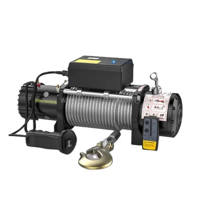 Guincho elétrico de corda de fio 12V com capacidade de carga de 12000lb para off road