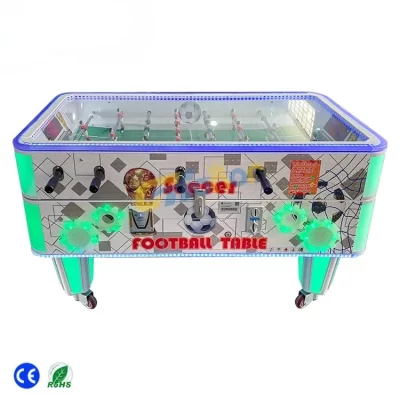 Console de jogo de moedas eletrônico sob a mesa de futebol jogo de arcade