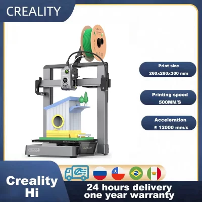 Creality Hi Impressora 3D com 500 mm/s 12000 mm/s2 aceleração máxima Velocidade de impressão rápida Auto Bed Nivelamento Impressora de construção de metal