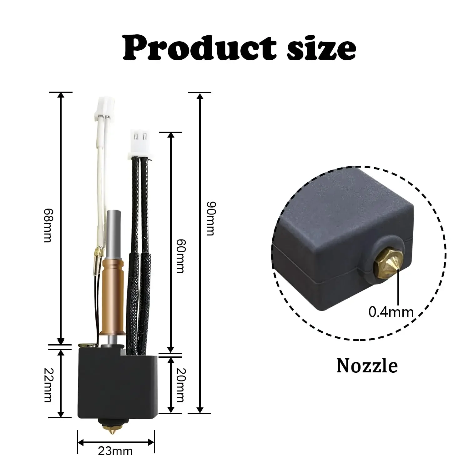 1-5 conjunto para anycubic kobra 3 combo hotend com bico de quebra de calor termistor bloco aquecedor de garganta para anycubic kobra3 cabeça de impressão - Image 2
