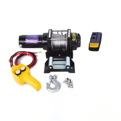 Guincho elétrico de corda sintética 12v4000 lbs para reboque de guincho portátil caminhão de reboque de carro off road com controle sem fio