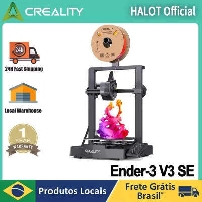 Creality Ender 3 V3 SE Impressora 3D Extrusora Sprite de nivelamento automático sem preocupações Eixo Z duplo PC Spring Steel 250 mm/s Impressão rápida