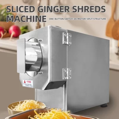 Cortador elétrico de gengibre DQ240J comercial pequeno totalmente automático máquina de cozinha de espessura ajustável para processamento de alimentos