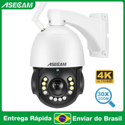 New 8MP 4K PTZ IP Camera Wifi Audio Outdoor AI Human Tracking 30x Zoom POE Onvif CCTV Color Night Vision Security Camera