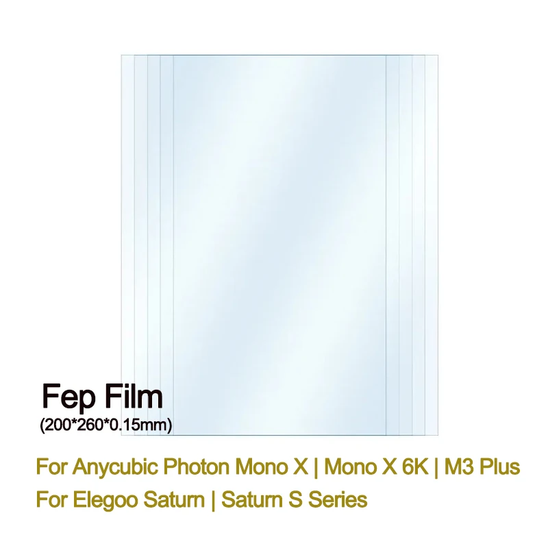 8.9 -9.25 Polegada filme fep 260*200*0.15mm para anycúbico fóton mono x 6ks 4k m3 plus elegoo saturno série acessórios de impressora 3d lcd
