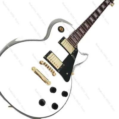 Guitarra Les Paul Branca escala de jacarandá, personalizada de corpo em mogno, fabricado na China, LP Standard guitarra elétrica de alta qualidade,