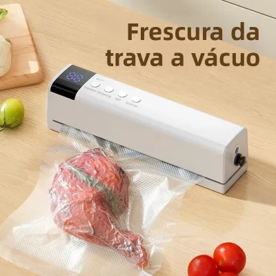 Mini máquina de selagem a vácuo sem fio totalmente automática, pequena máquina portátil de selagem de plástico para embalagens de alimentos, utensílios de cozinha