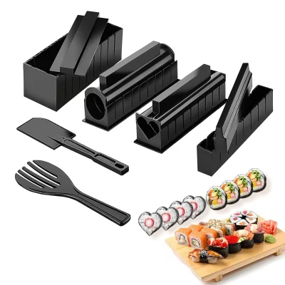 Sushi fazendo kit japonês bola de arroz bolo rolo molde diy casa sushi fazendo ferramenta multifuncional plástico kitche sushi fabricante ferramentas