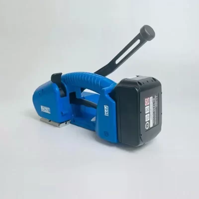 Máquina de embalagem portátil semiautomática, elétrica, recarregável, ferramentas de bandas para cintos pp pet de 13-16mm
