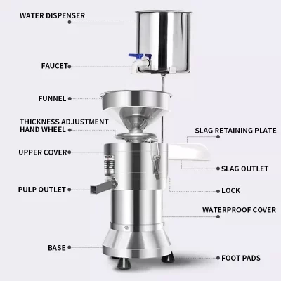 Máquina comercial de leite de soja, loja de café da manhã, separação de folhas, refinador de tofu, totalmente automática, doméstica, pequena, leite de arroz