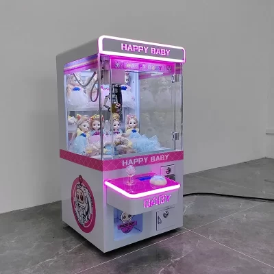 Máquina de boneca boutique única, máquina de agarrar boneca, máquina de doces com clipe doméstico, boneca de clipe, pequena moeda operada